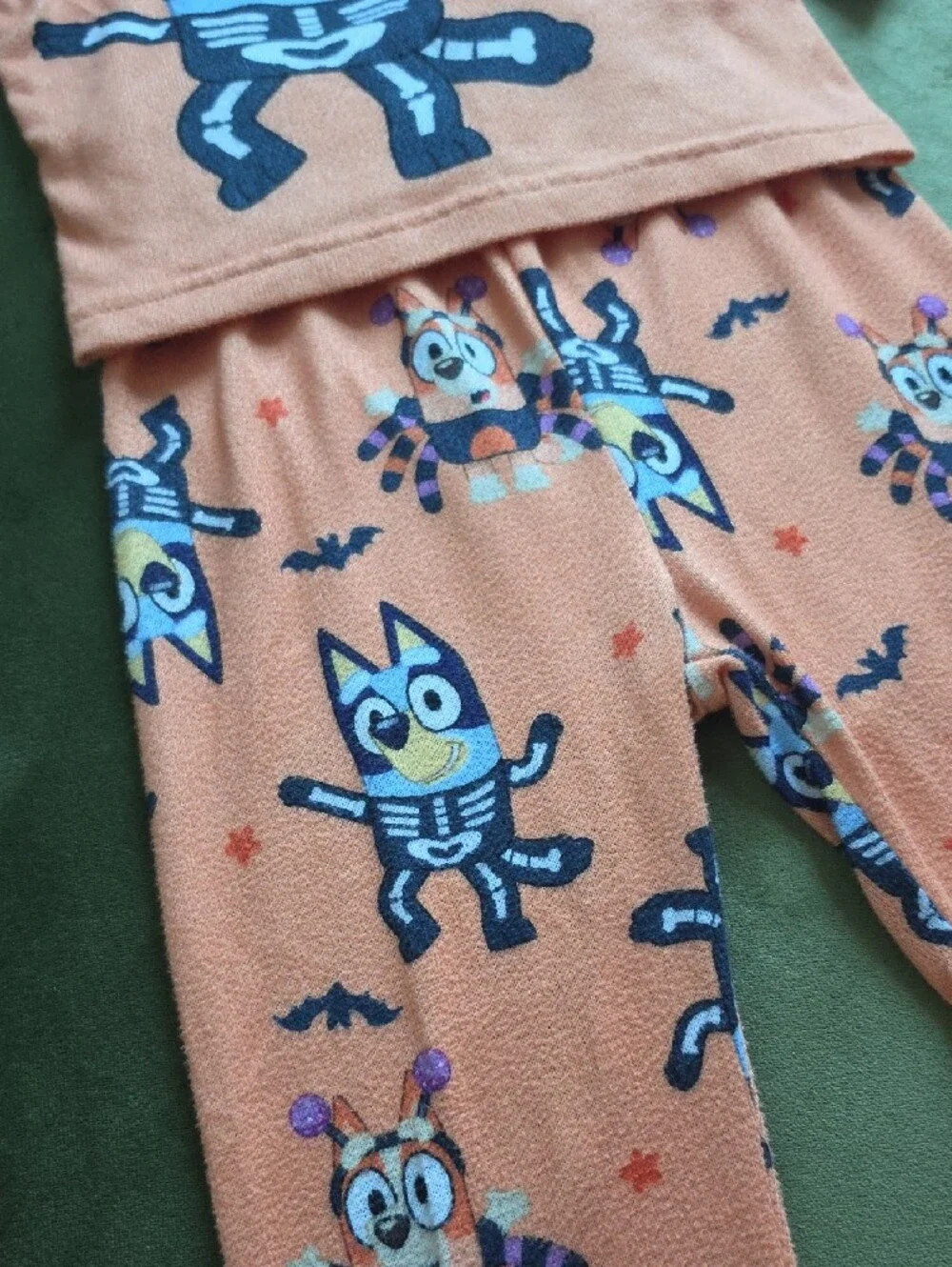 Kids' Orange Halloween Bluey & Bingo Pajama Set